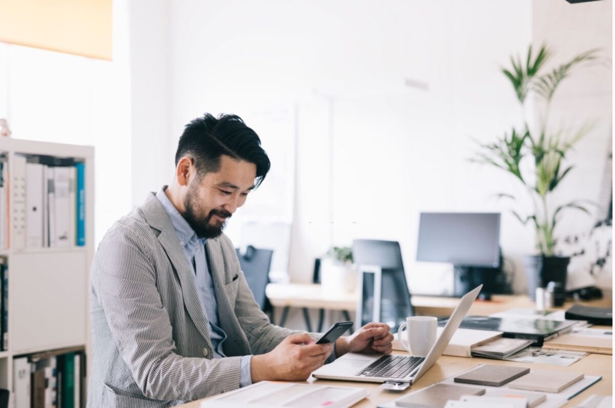 a businessman working in office