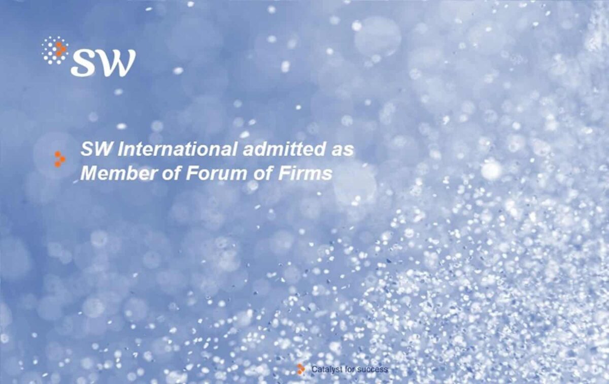 SW International admitted as a Member of the Forum of Firms cover