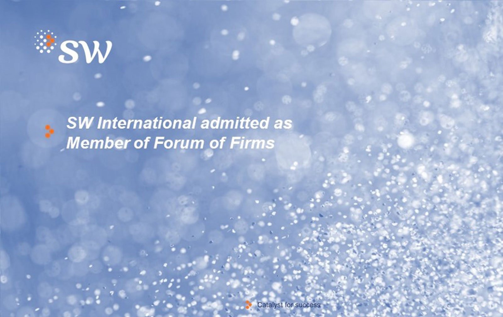 SW International admitted as a Member of the Forum of Firms